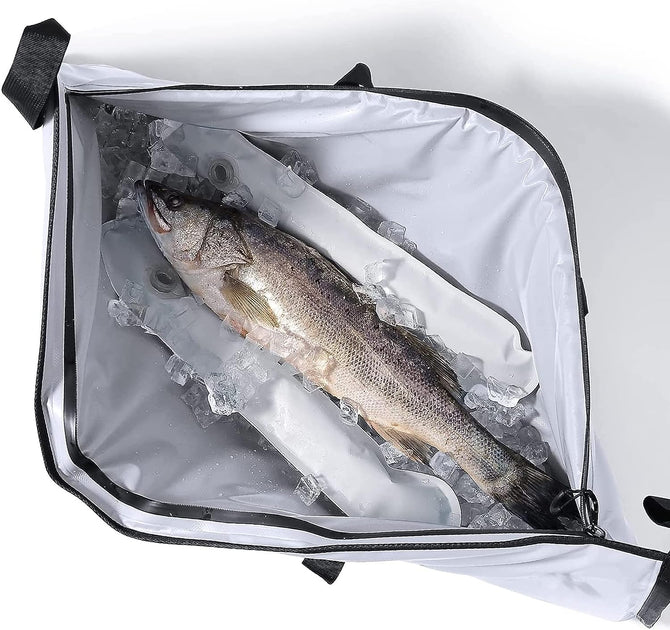 Fish Cooler Bag: Insulated Leak Proof Soft Collapsible Kill Bag - 48