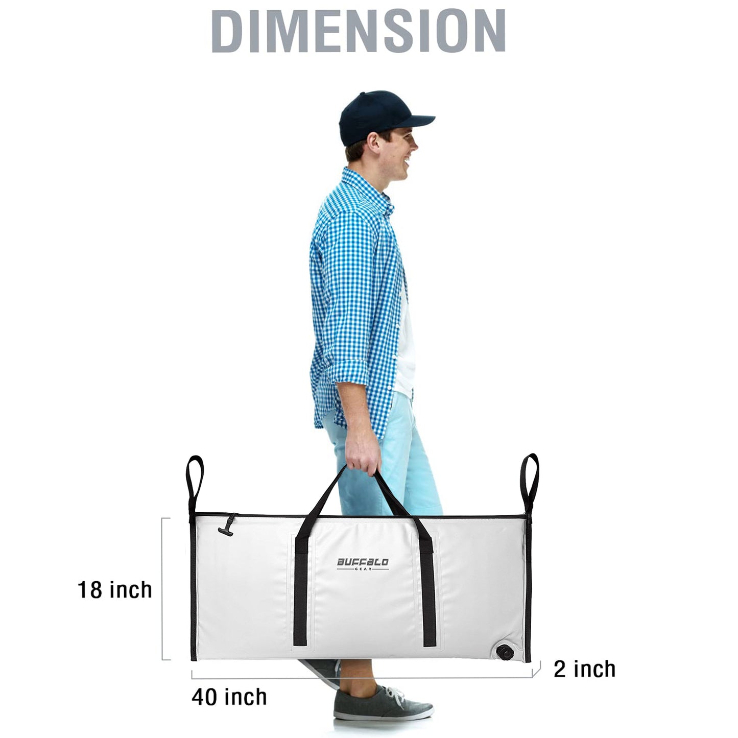 40x18'' Insulated Fish Cooler Bag - Buffalo Gear  