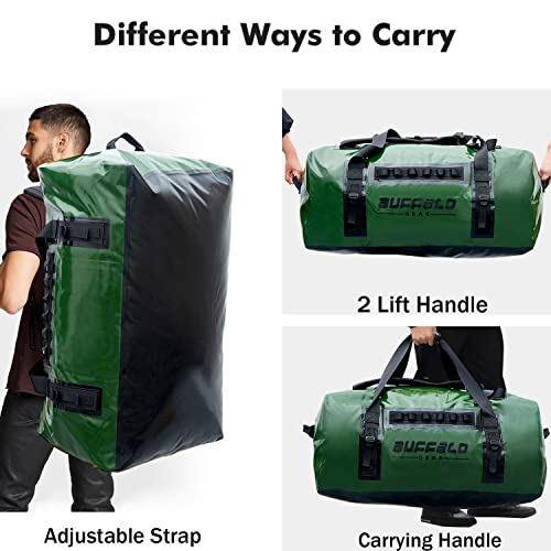 150L Waterproof Duffle Dry Bag for Boating Camping, Motorcycle - Buffalo Gear 