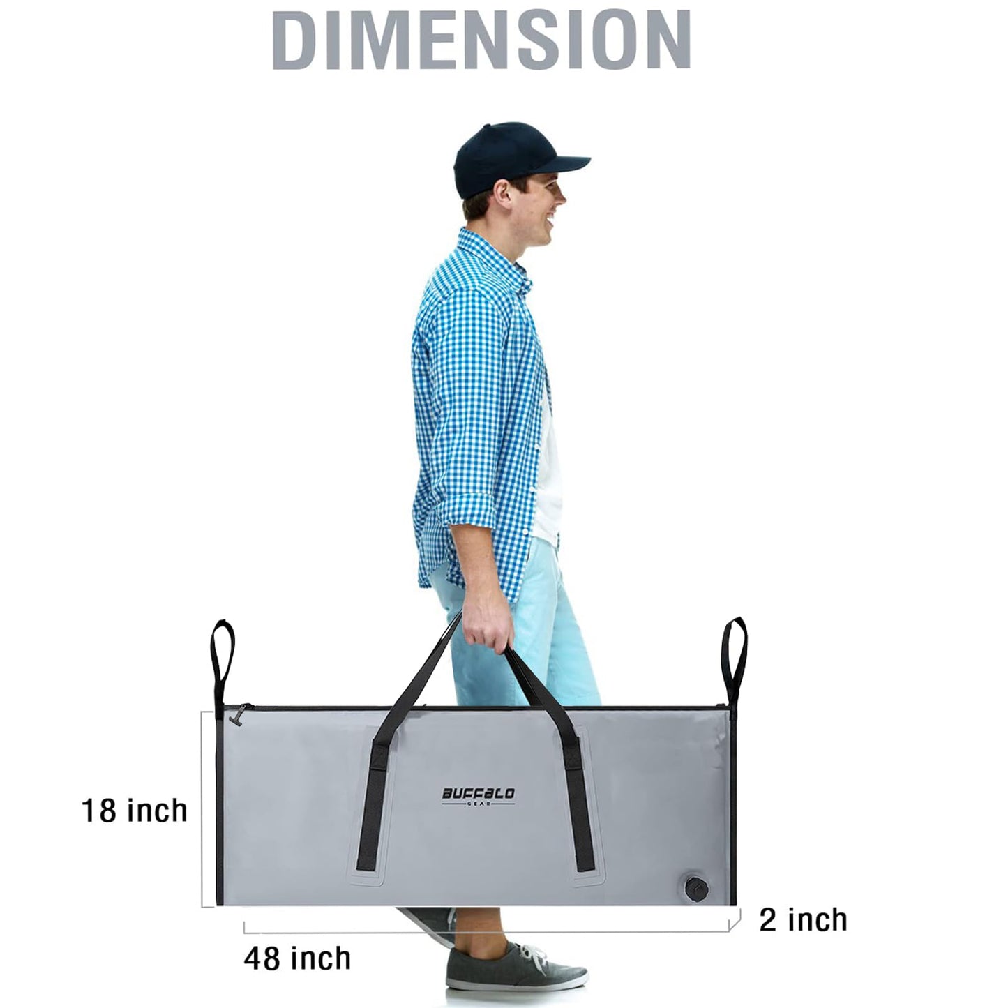 48x18'' Insulated Fish CoolerBag Keep Ice Cold More Than 24 Hours