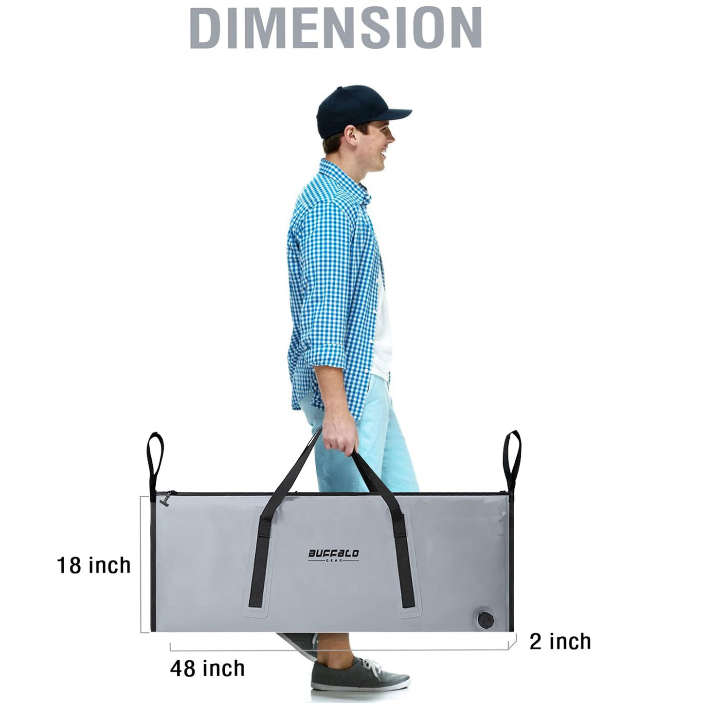 48x18'' Insulated Fish Cooler Bag - Buffalo Gear  