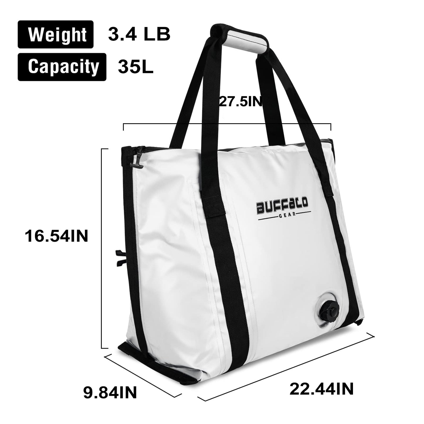 35L Insulated Fish Cooler Bag With Flat Bottom