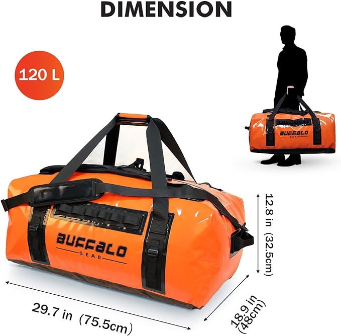 120L Waterproof Duffel Dry Bag With Waterproof Zipper