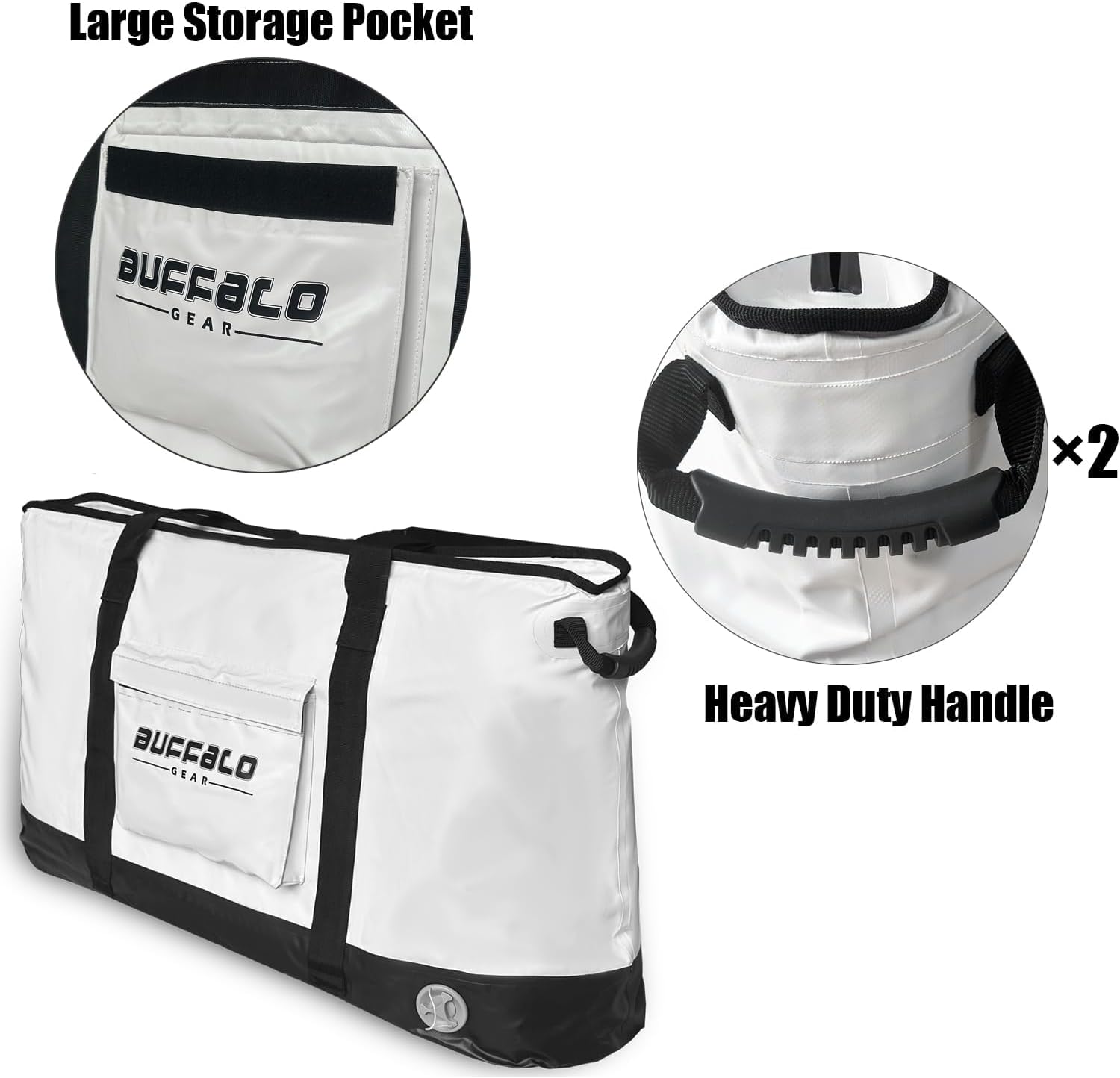 40x22x10'' Leak proof Fish Cooler Bag, 100L Large Capacity with YKK zipper - Buffalo Gear 