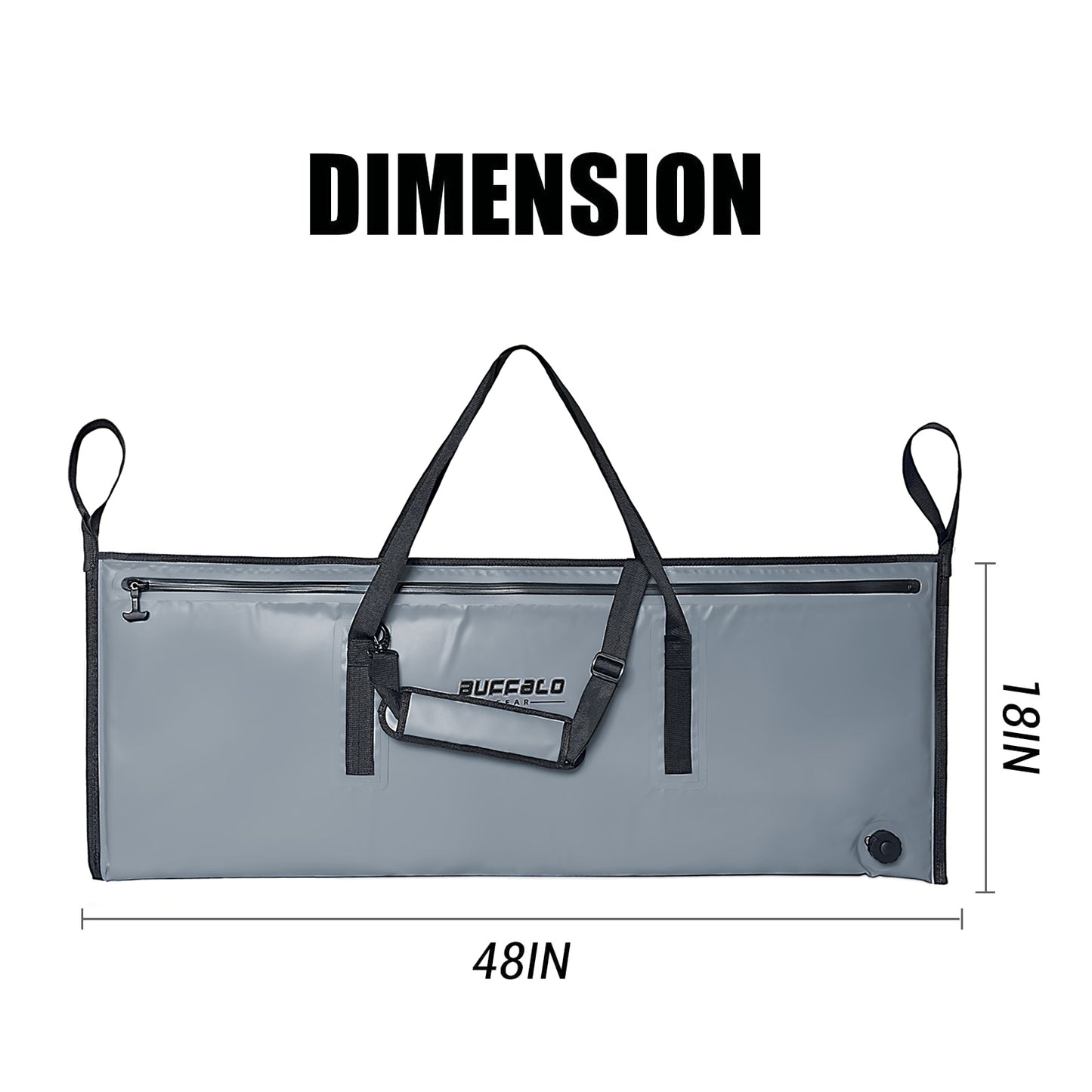 48x18'' Leakproof Fish Cooler Bag with Waterproof Zipper - Buffalo Gear 