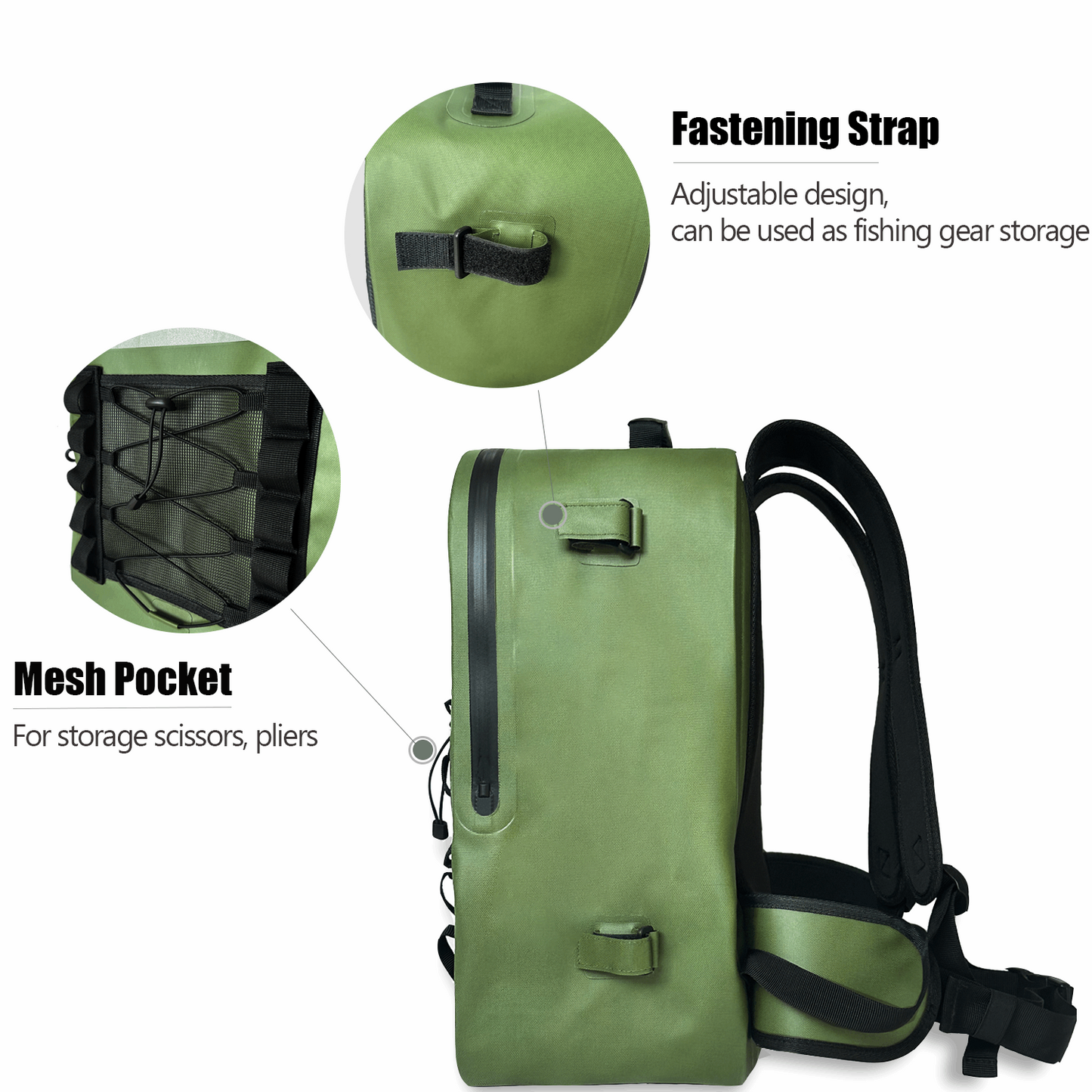 26L Waterproof Fishing Backpack with Rod Holder - Buffalo Gear 