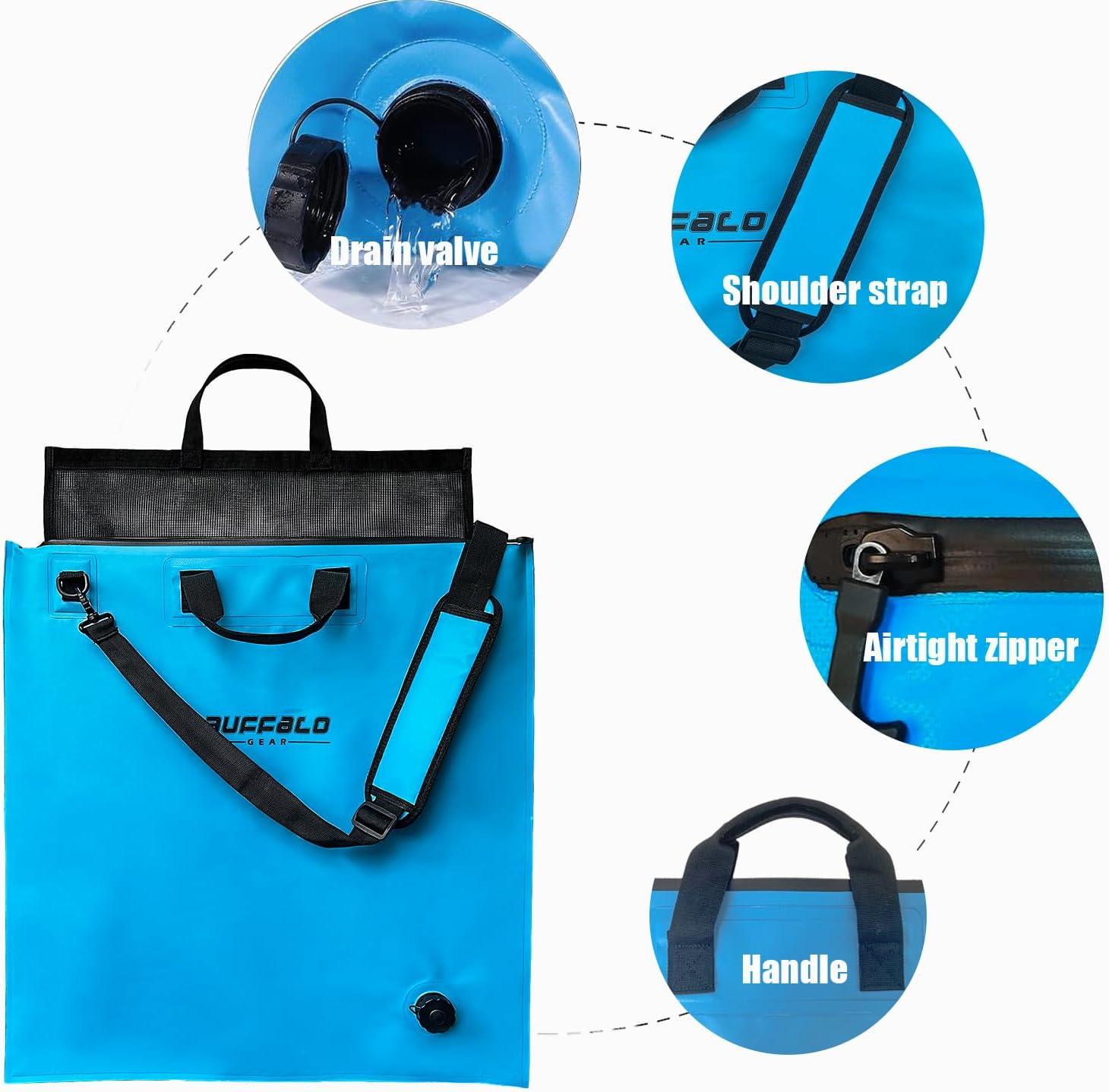 24x25'' Fish Tournament Weigh in Bag with Separate Mesh Insert - Buffalo Gear 