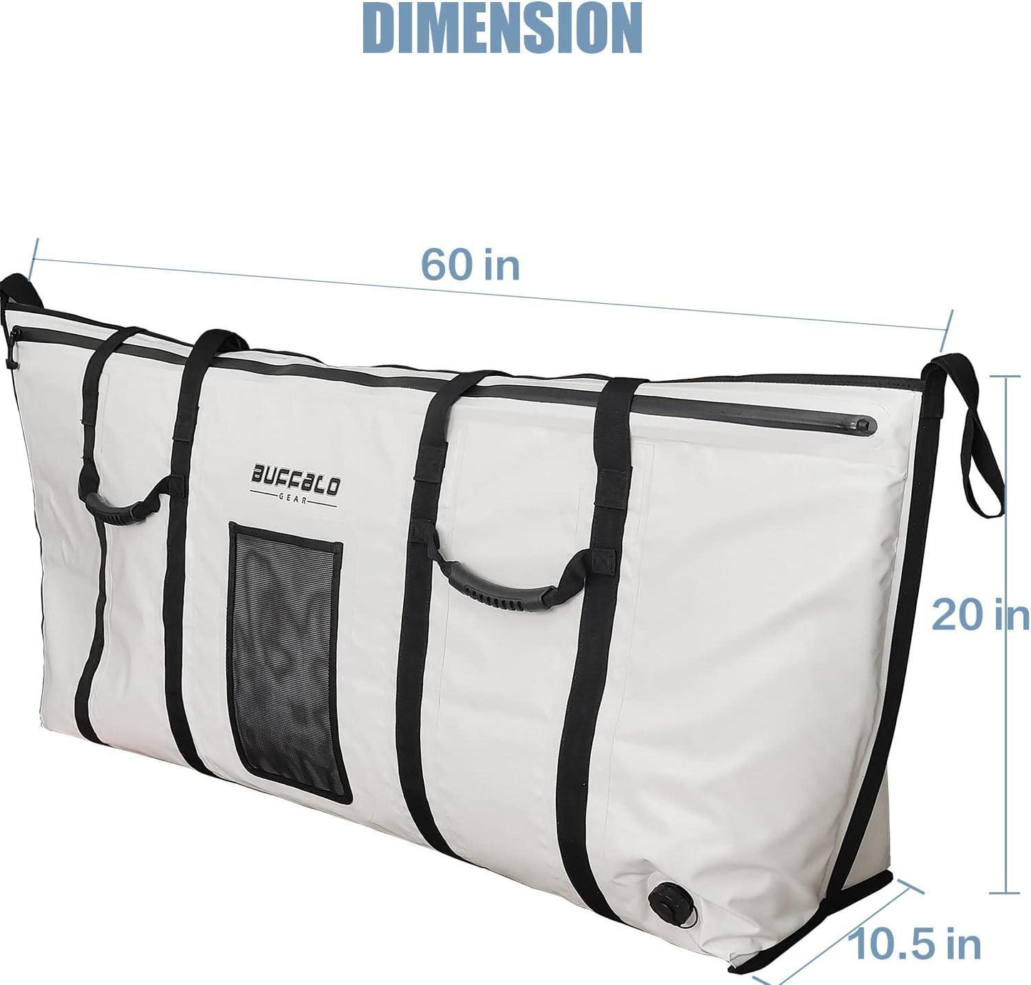 60x20'' Collapsible Fish Cooler Bag with Waterproof Zipper - Buffalo Gear 